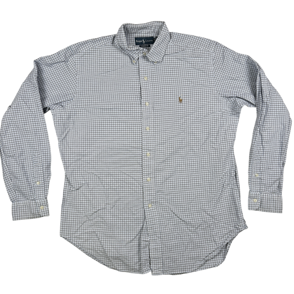Ralph Lauren Shirt Mens Large Classic Fit Plaid Button Down Preppy Casual